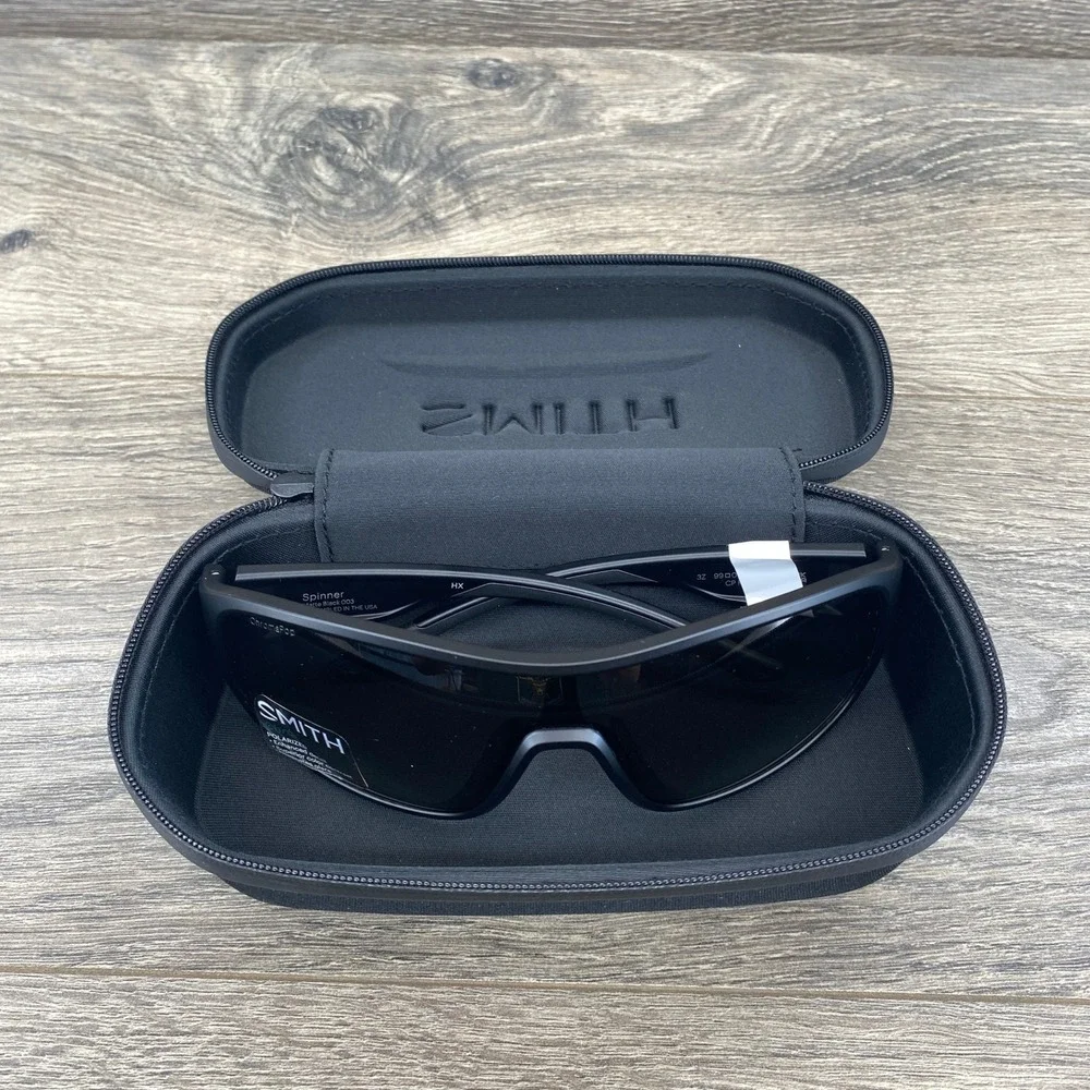 Smith Spinner Sunglasses OS Matte Black ChromaPop Polarized Shield New